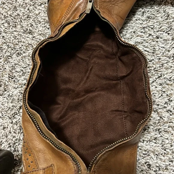 VINCE CAMUTO Knee High Distressed Leather Studded Boots - Picture 14 of 16